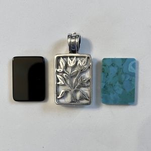 Silpada Sterling Silver Pendant Live Laugh Love Tree of Life